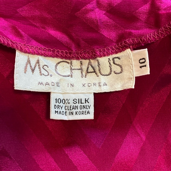 Vintage Ms Chaus Silk Chevron Print Wrap Dress, Size 10 - Picture 16 of 16